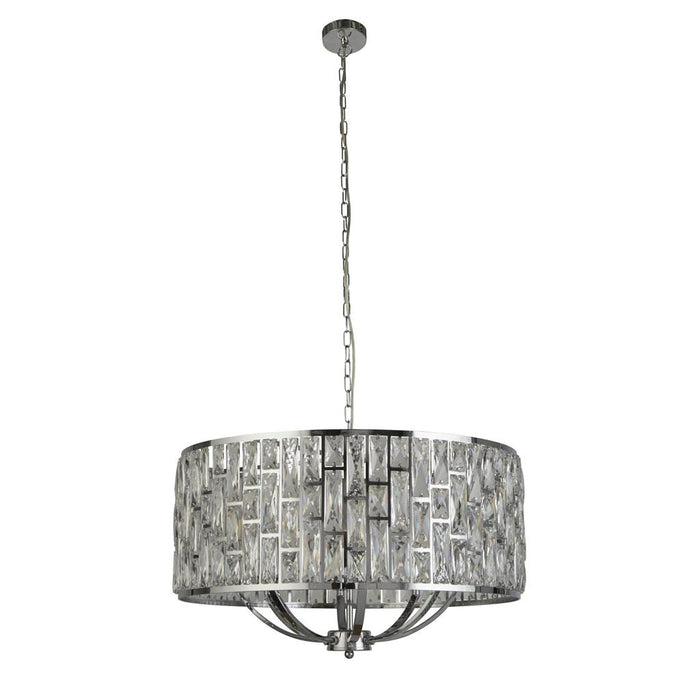 Searchlight Bijou 8-Light Chrome Pendant with Crystal Glass