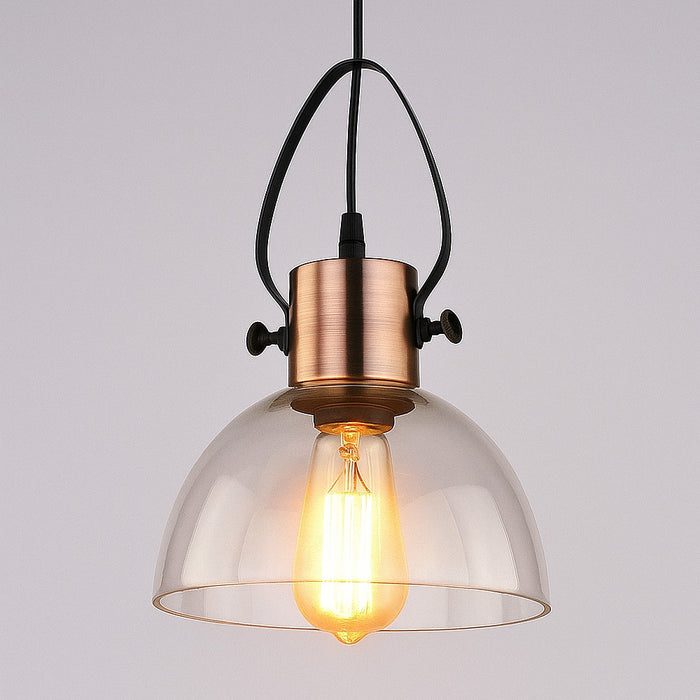 Elegant Black Pendant Lamp with Clear Glass Shade