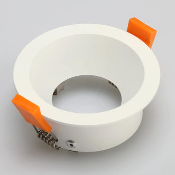 Round White + White Aluminum Spotlight Frame – 88mm, Cut-Out 75mm