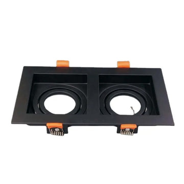 Square Double Spotlight Frame Black