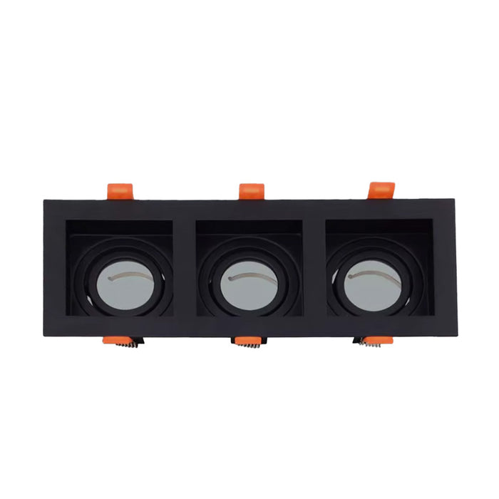 Square Triple Spotlight Frame Black