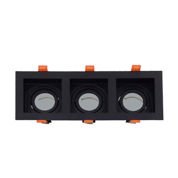 Square Triple Spotlight Frame Black