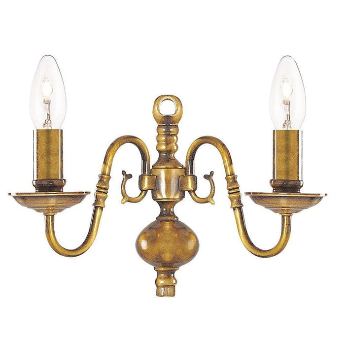 SEARCHLIGHT FLEMISH 2LT WALL BRACKET, ANTIQUE BRASS