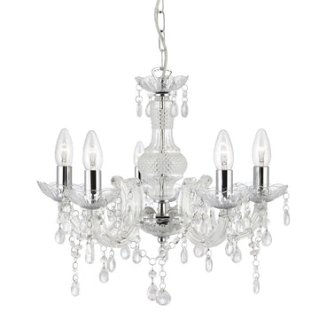 Marie Therese 5-Light Clear Glass Ceiling Chandelier