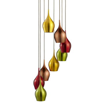 Searchlight SL-6468-8 Vibrant 8-Light Pendant – Multi Colour Shades