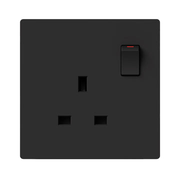 FSL 1 Gang 13A Switched Socket – Black Modular Power Outlet