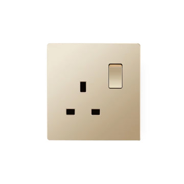 FSL 1 Gang 13A Switched Socket – Golden Modular Socket with Control