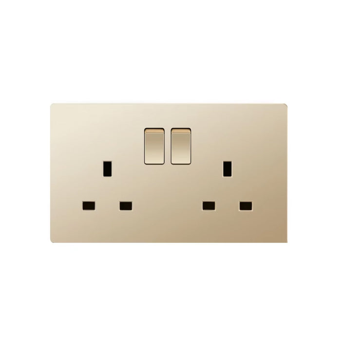 FSL 2 Gang 13A Switched Socket – Golden Modular Double Socket Unit