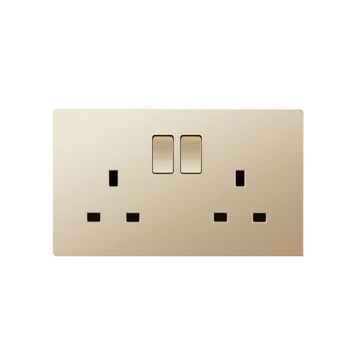 FSL 2 Gang 13A Switched Socket – Golden Modular Double Socket Unit