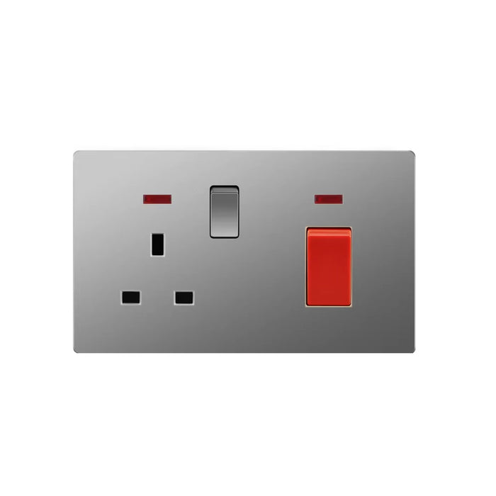 FSL 2 Gang 45A DP Switched Socket & Cooker Unit – Grey Finish