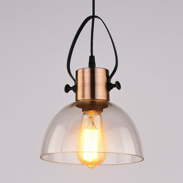 Elegant Black Pendant Lamp with Clear Glass Shade