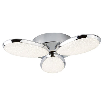Lori 3 Light LED Ceiling Flush (Crushed Ice Effect)
