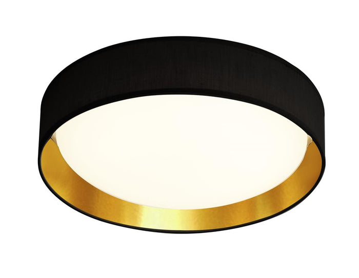 Searchlight Gianna 37cm 1-Light LED Flush Ceiling Light – Acrylic, Black & Gold