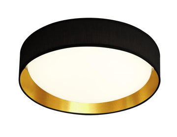 Searchlight Gianna 37cm 1-Light LED Flush Ceiling Light – Acrylic, Black & Gold
