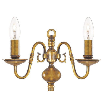 SEARCHLIGHT FLEMISH 2LT WALL BRACKET, ANTIQUE BRASS