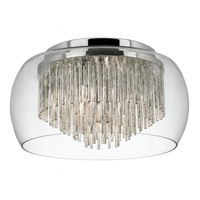 Searchlight Curva 4-Light Flush Ceiling Lamp – Clear Glass Shade