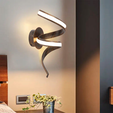 Ribbon LED Twist Wall Lamp – Rustic Black/Gold Finish