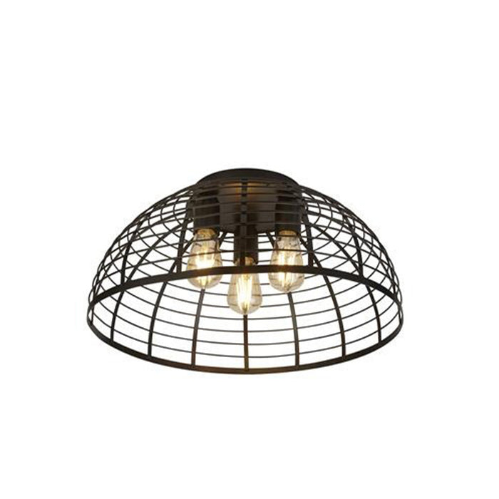 Searchlight Ceiling Light SL-85981-3BK – Modern Black Dome Ceiling Fixture | Metal Grid Design