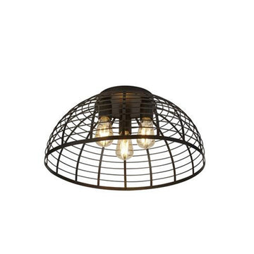 Searchlight Ceiling Light SL-85981-3BK – Modern Black Dome Ceiling Fixture | Metal Grid Design